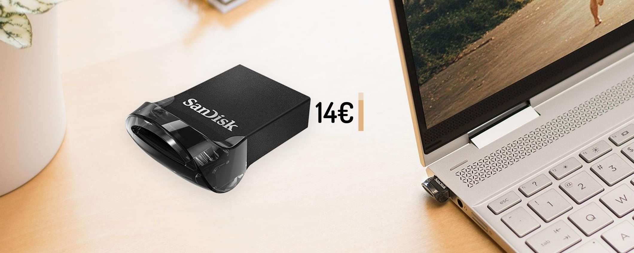 Chiavetta USB 128GB, piccola nella forma e nel prezzo: solo 14€