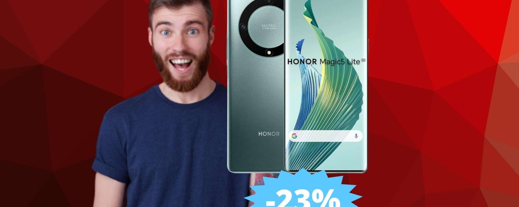 Honor Magic5 Lite: ottima OFFERTA su Amazon (-23%)