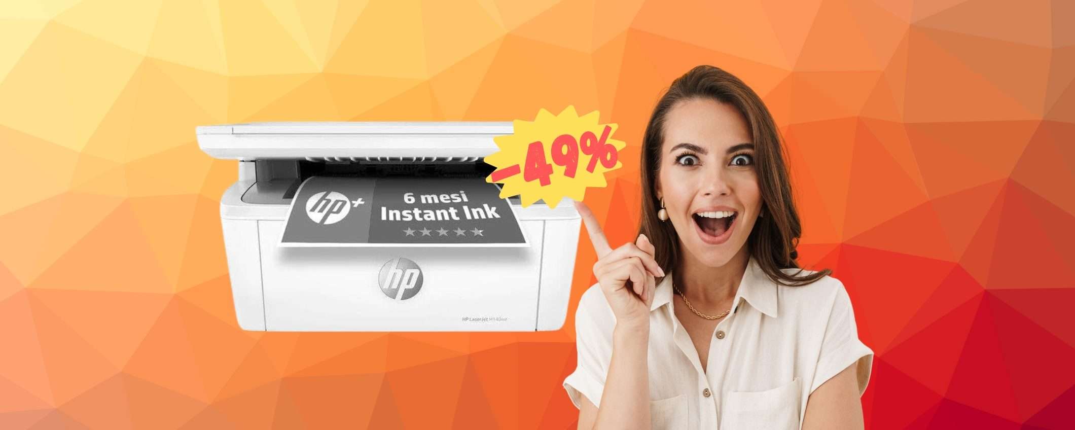 HP LaserJet: stampante laser multifunzione WiFi in SCONTO del 49%