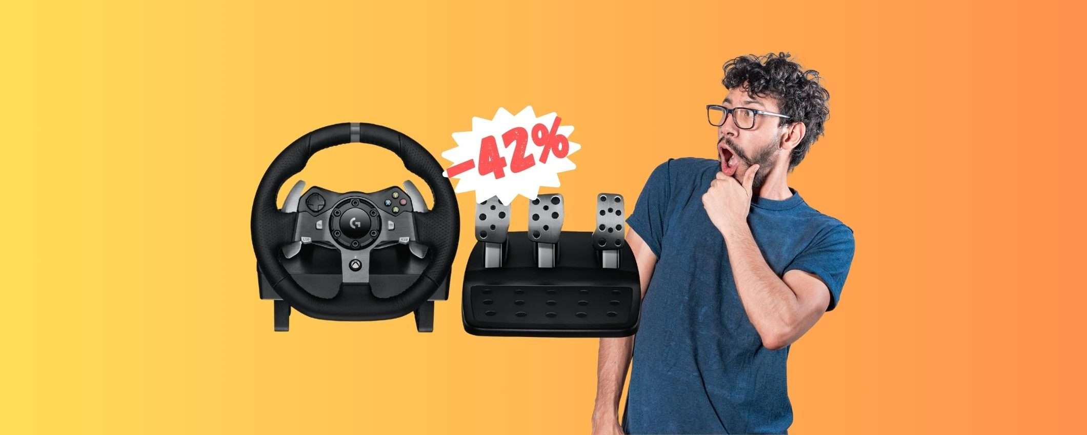 Logitech G920: volante e pedali per PC e Xbox a 179€ in MENO