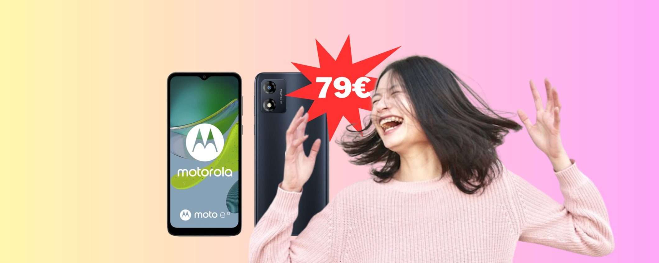 Motorola Moto E13 in grande offerta a 79 euro da MediaWorld