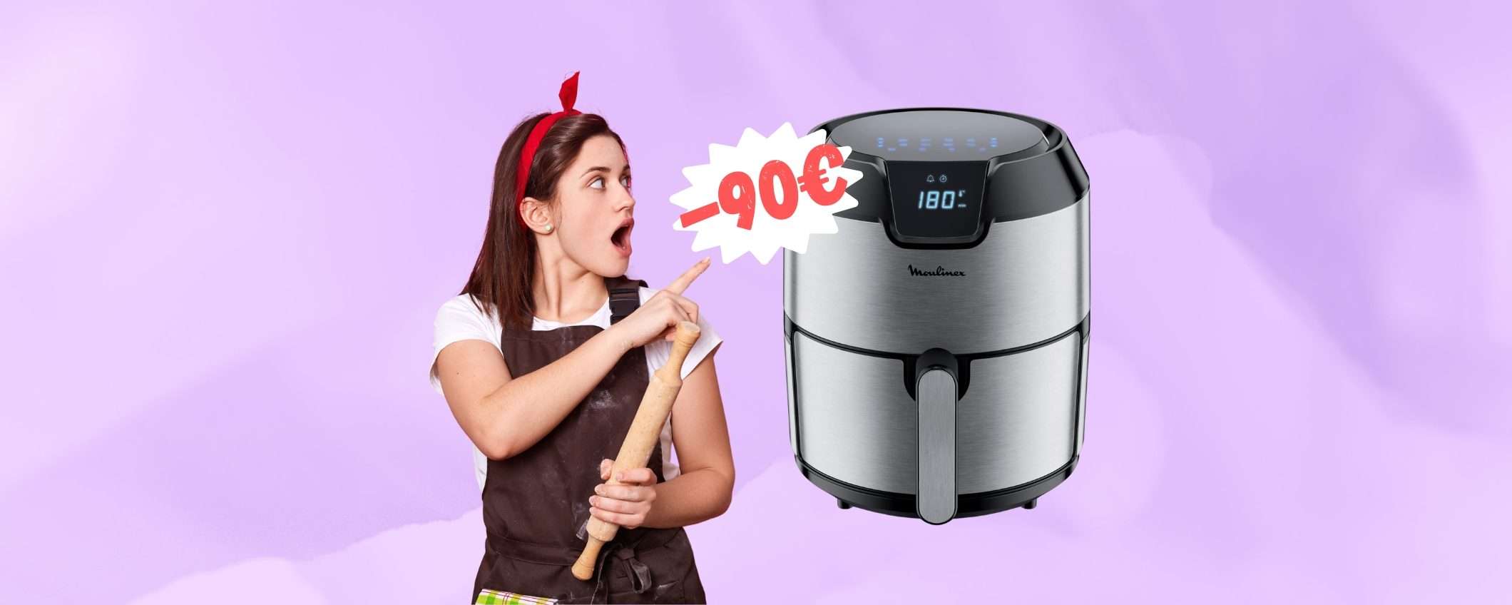 Moulinex EasyFry Deluxe in SCONTO PAZZO di 90€ (Amazon)