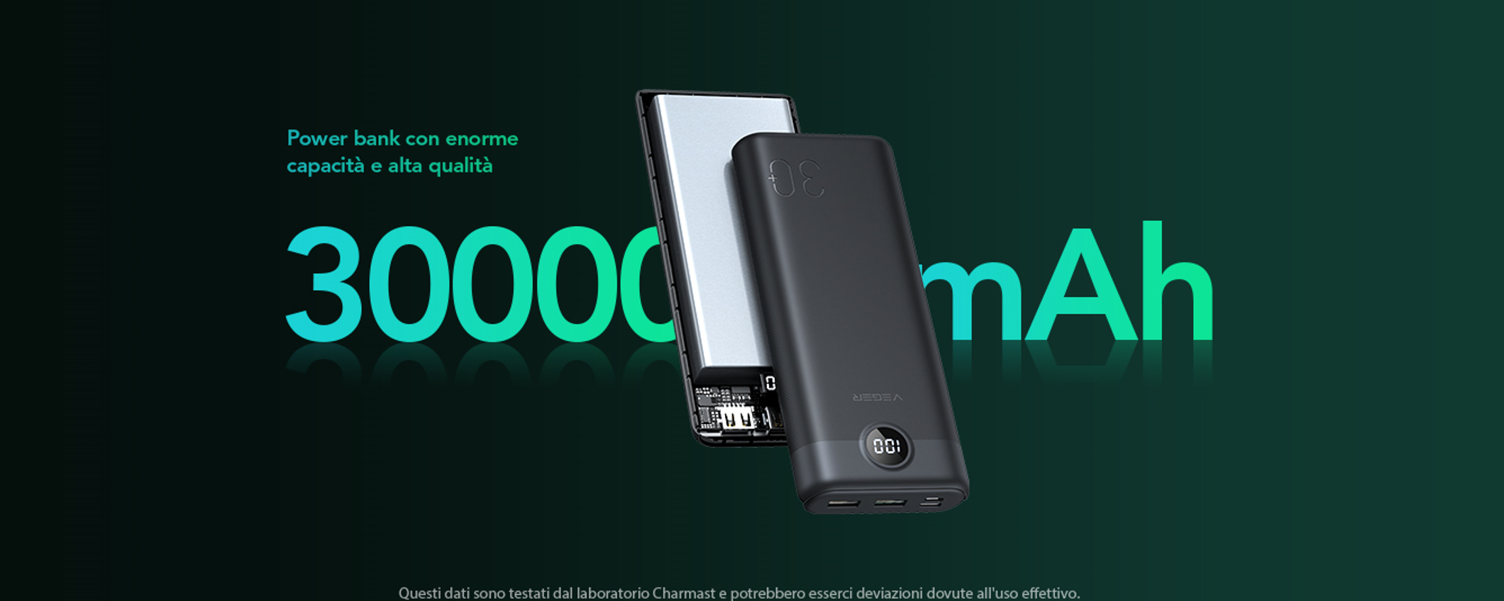 Powerbank multiporta 30000mAh a 21€ con le Offerte Prime Day