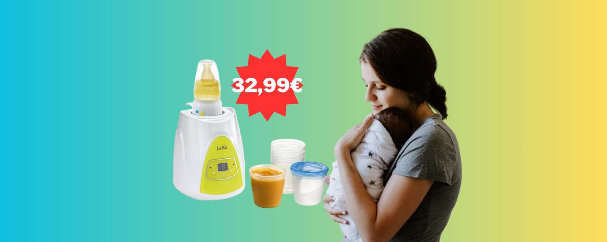 Scaldabiberon e scaldapappe digitale 2 in 1 in offerta a 32,99 euro da MediaWorld