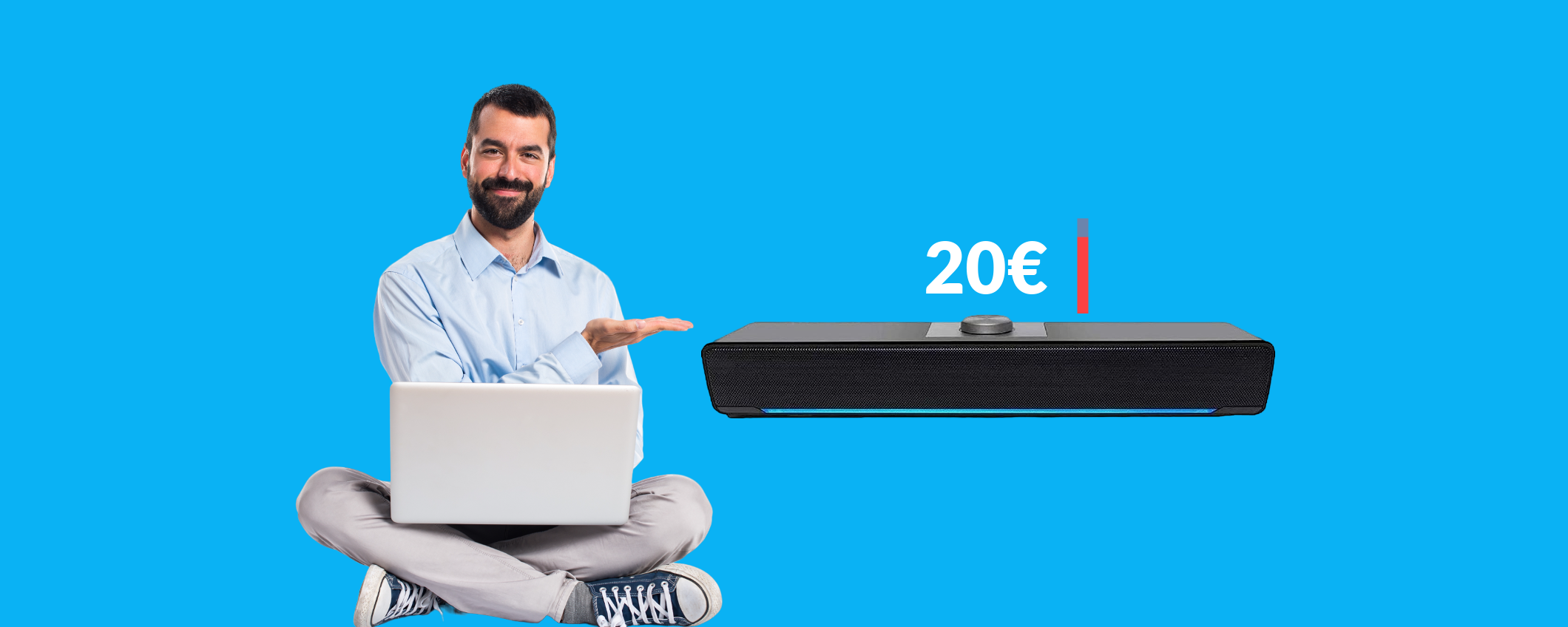 Soundbar per TV, PC, tablet e smartphone: solo 20€ con 2 SCONTI