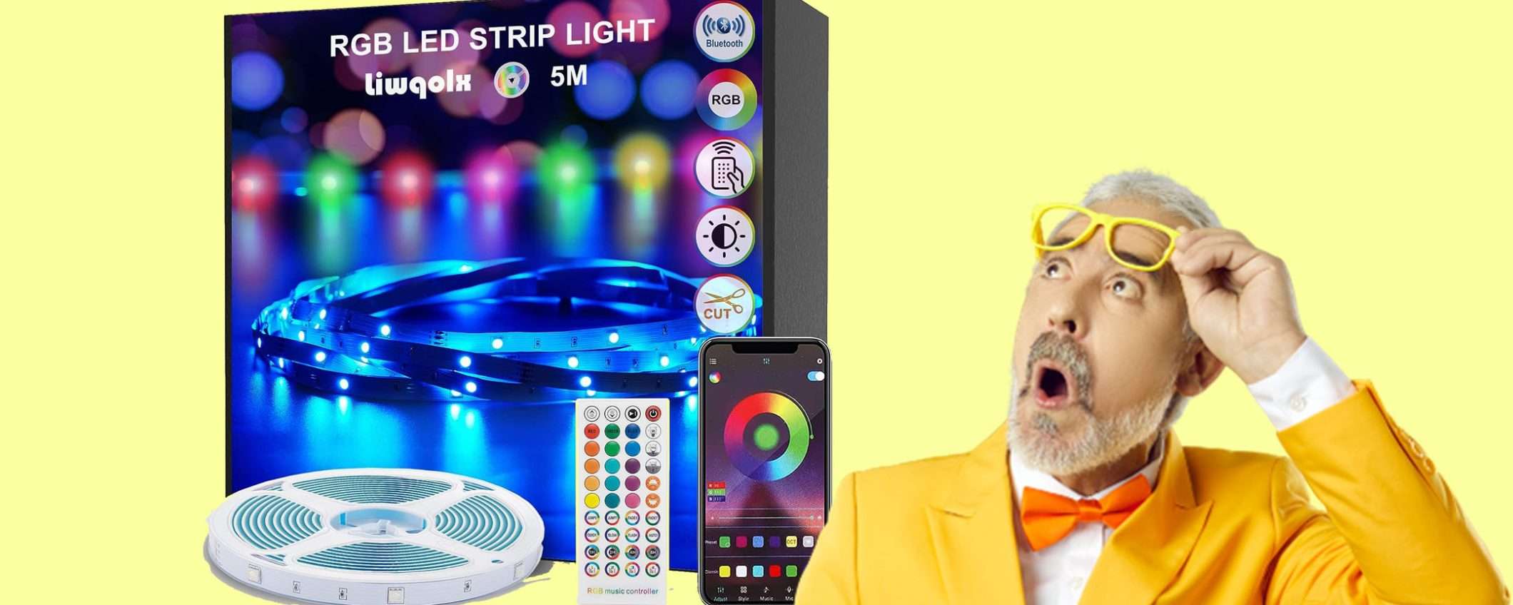 Striscia LED smart da 5 metri a soli 12€: sconto PAZZESCO (-33%)