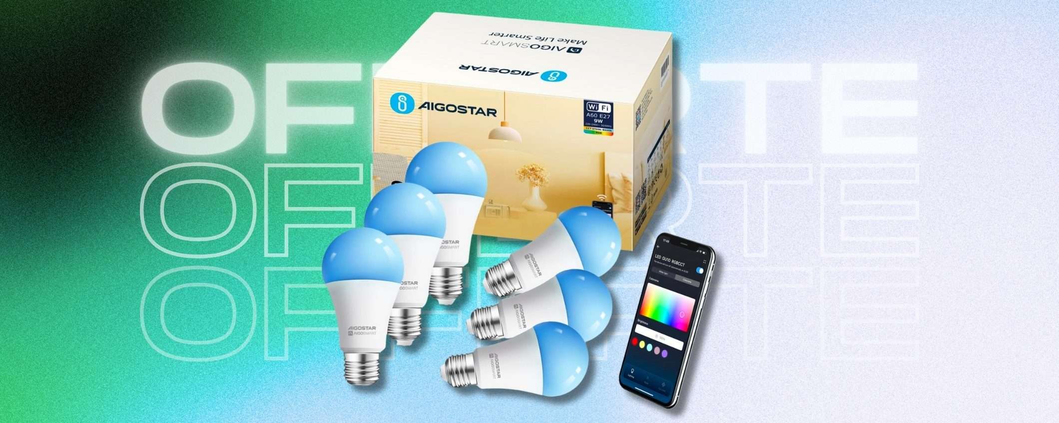 Lampadine SMART LED RGB a 4€ ciascuna: imperdibili in offertona