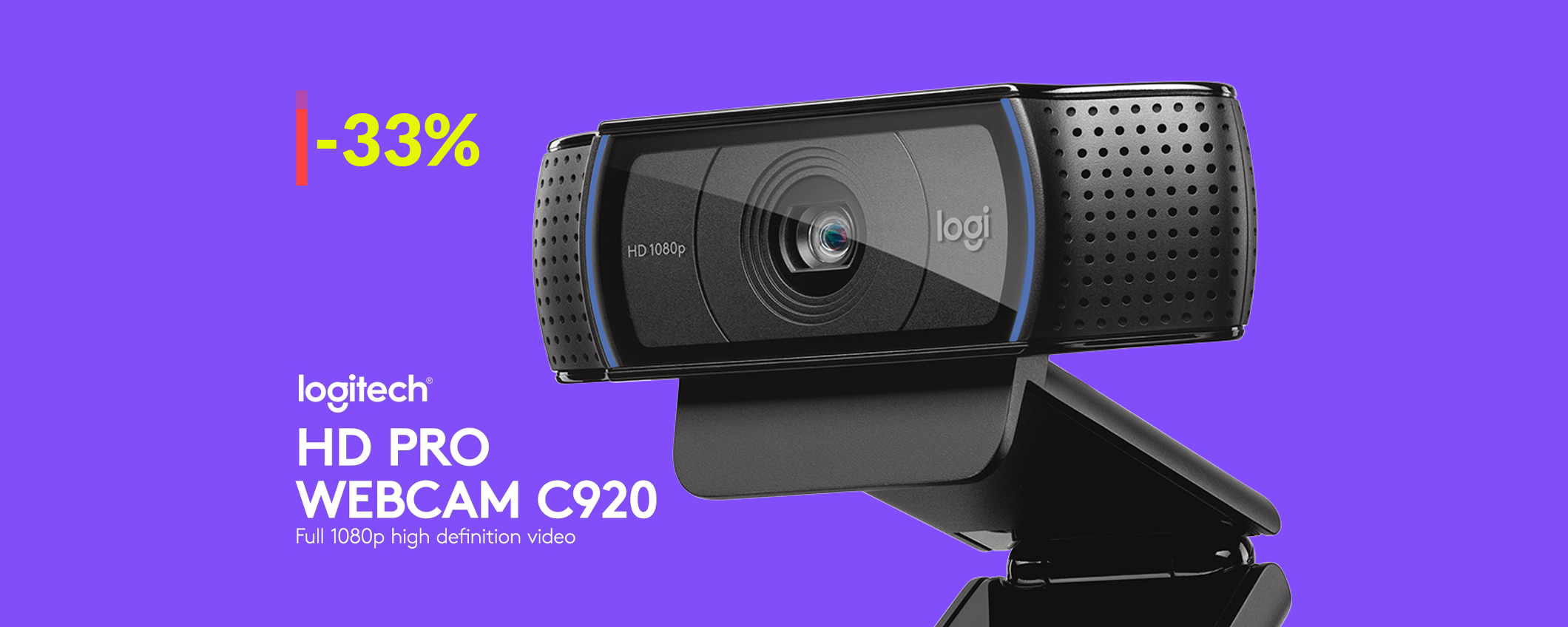 Webcam Logitech FullHD pieghevole con microfoni STEREO (69€)