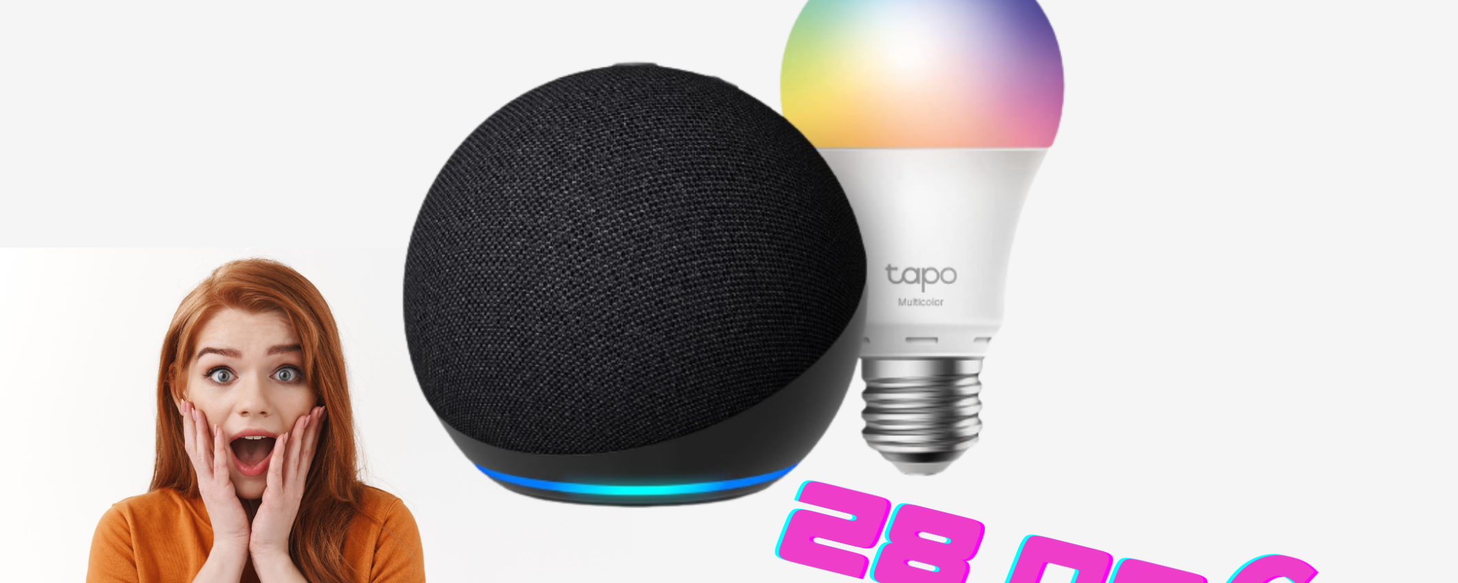 Combo Alexa + Lampadina WiFi RGB a soli 28€