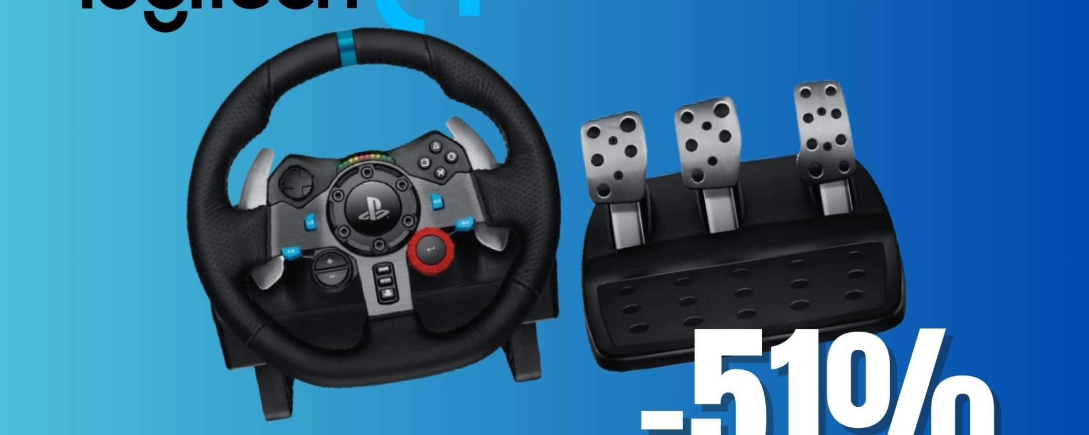 Il volante Logitech G29 Driving Force crolla di prezzo grazie a questo SCONTO del 51%!