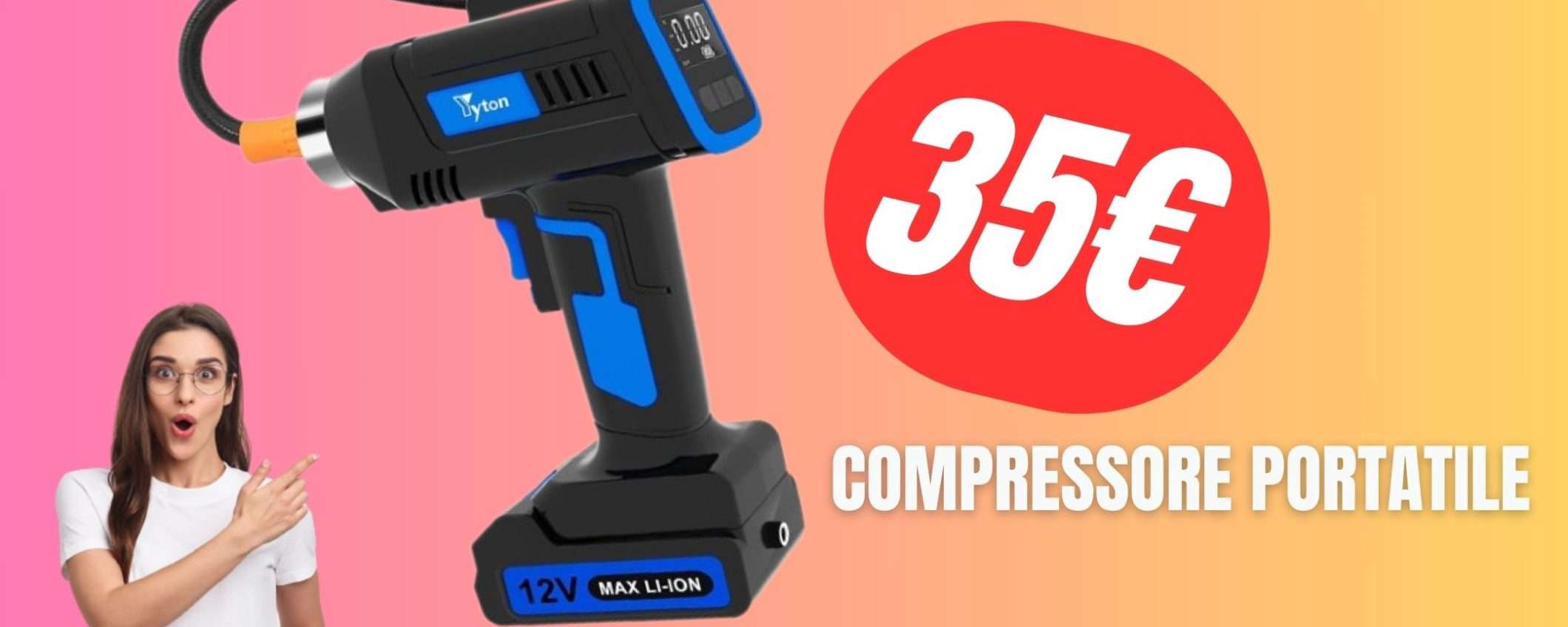 Non rischiare di rimanere a terra: compra il Compressore Portatile a soli 35€ col COUPON