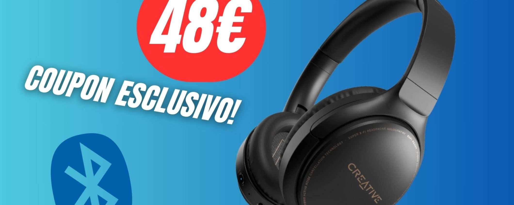 Cuffie Wireless di alta qualità e con Cancellazione del Rumore a meno di 50€? Sì grazie al COUPON ESCLUSIVO