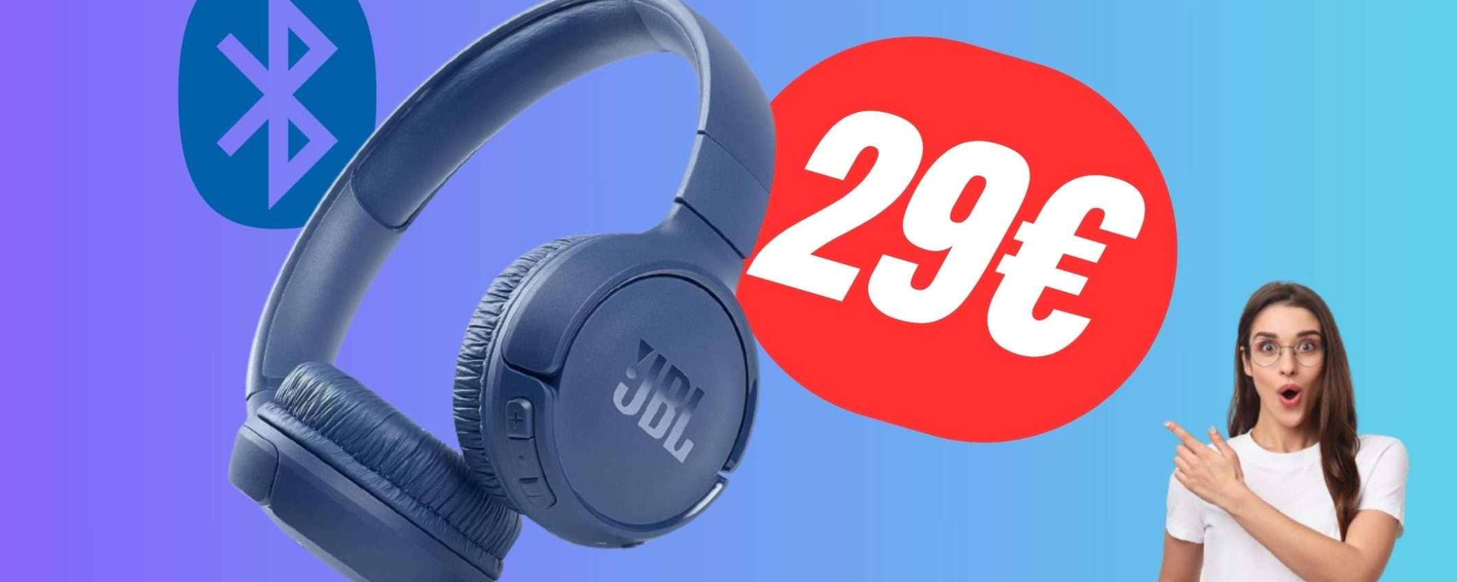 Queste cuffie Bluetooh JBL hanno tutto quello che serve e costano solo 29€!