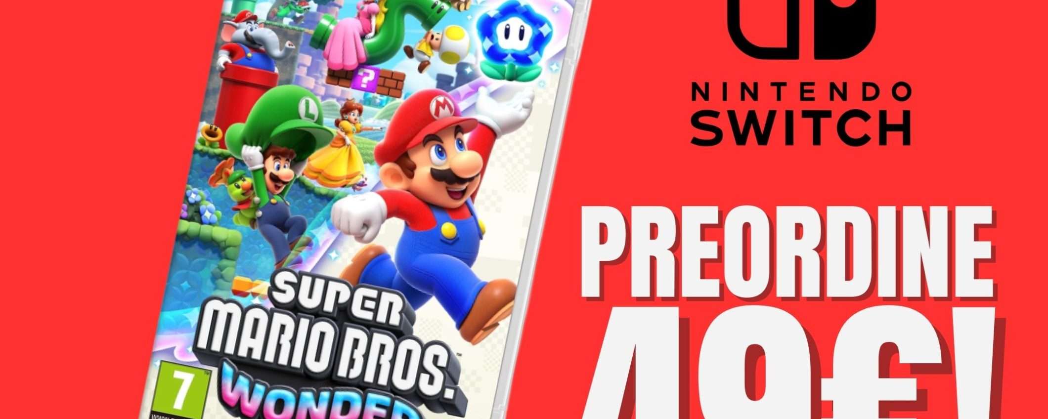 Super Mario Bros. Wonder per Nintendo Switch crolla di 20€ in PREORDINE su eBay!