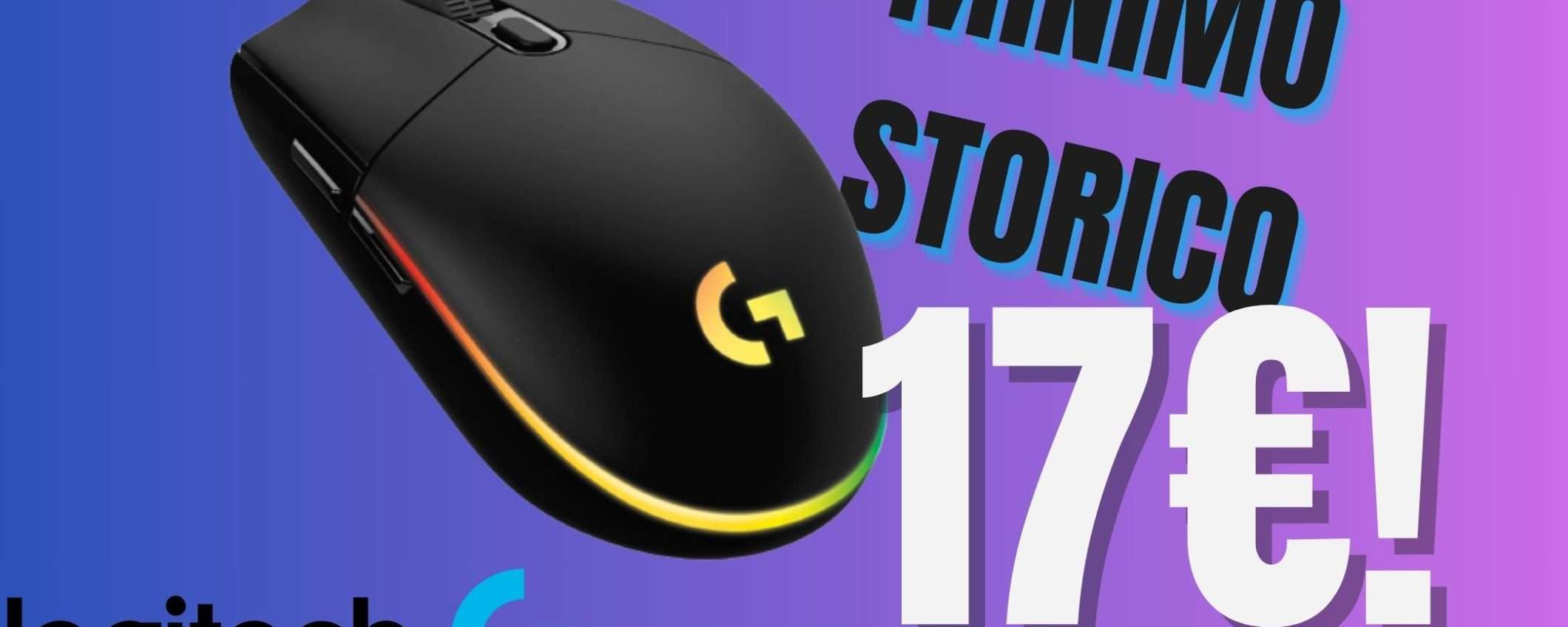 Questo Mouse da Gaming competitivo Logitech costa meno di 17€ (ed è anche RGB!)