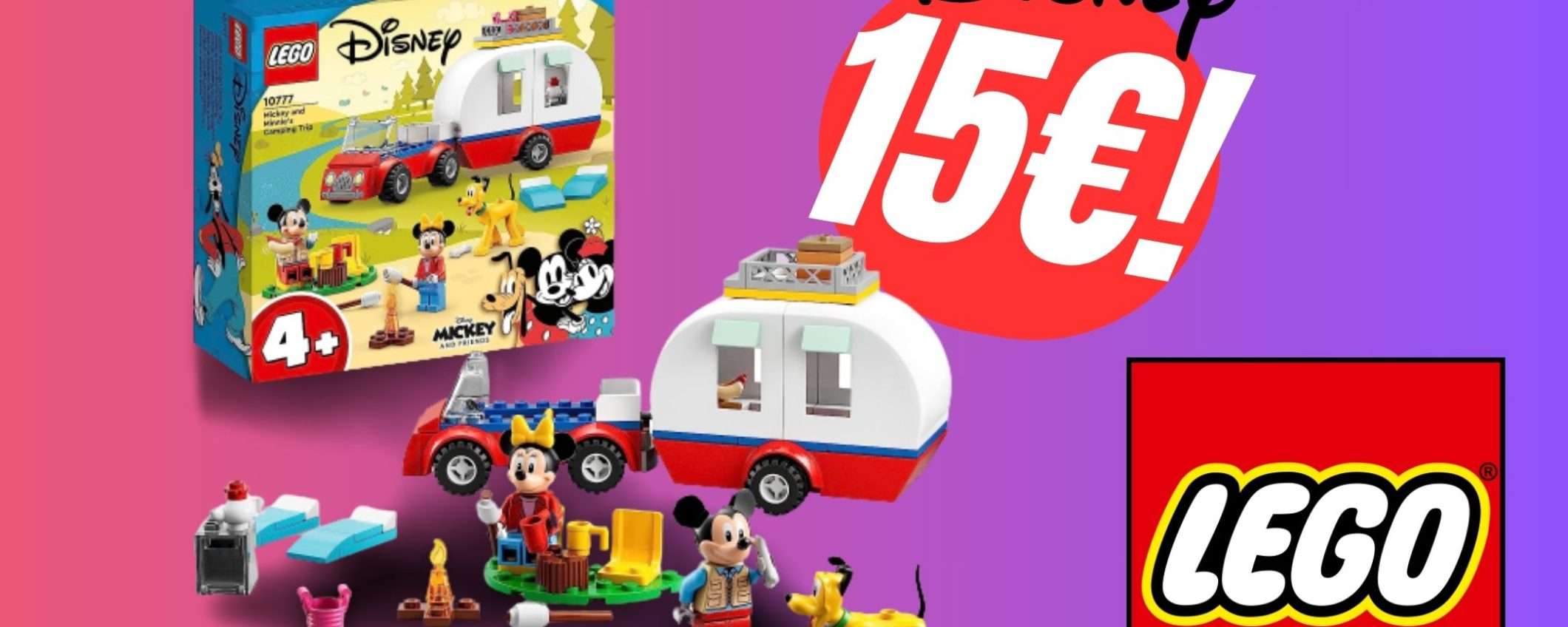 Il bellissimo Set LEGO Disney con Topolino, Minnie e Pluto a soli 15€ su Amazon!