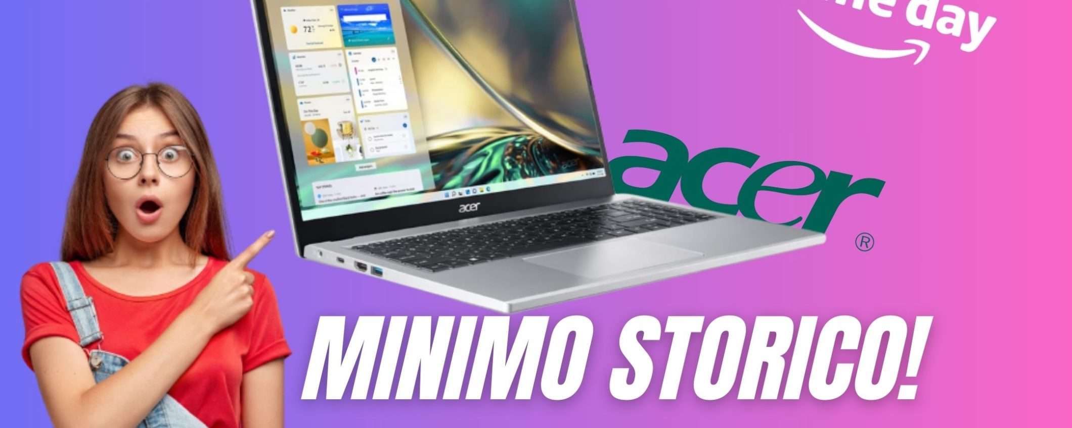 MINIMO STORICO: Portatile Acer con SSD e processore AMD Ryzen 5 a un PREZZO FOLLE