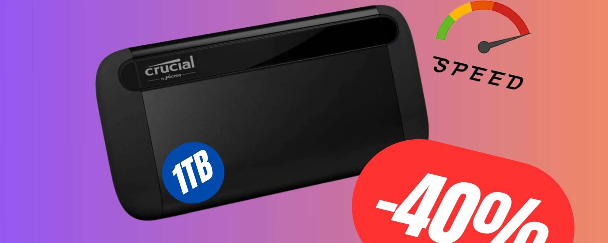 SCONTO PAZZESCO per questo SSD Esterno Velocissimo di Crucial! (-40%)