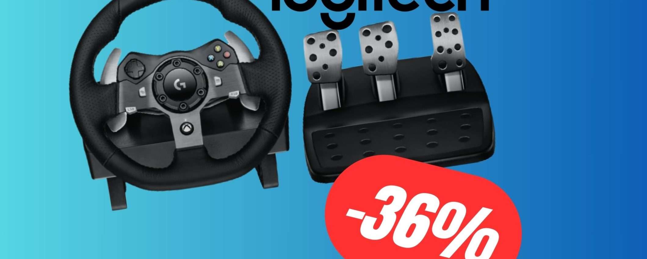 Con il Volante Logitech G920 avrai un simulatore di guida a casa tua! (-38%)