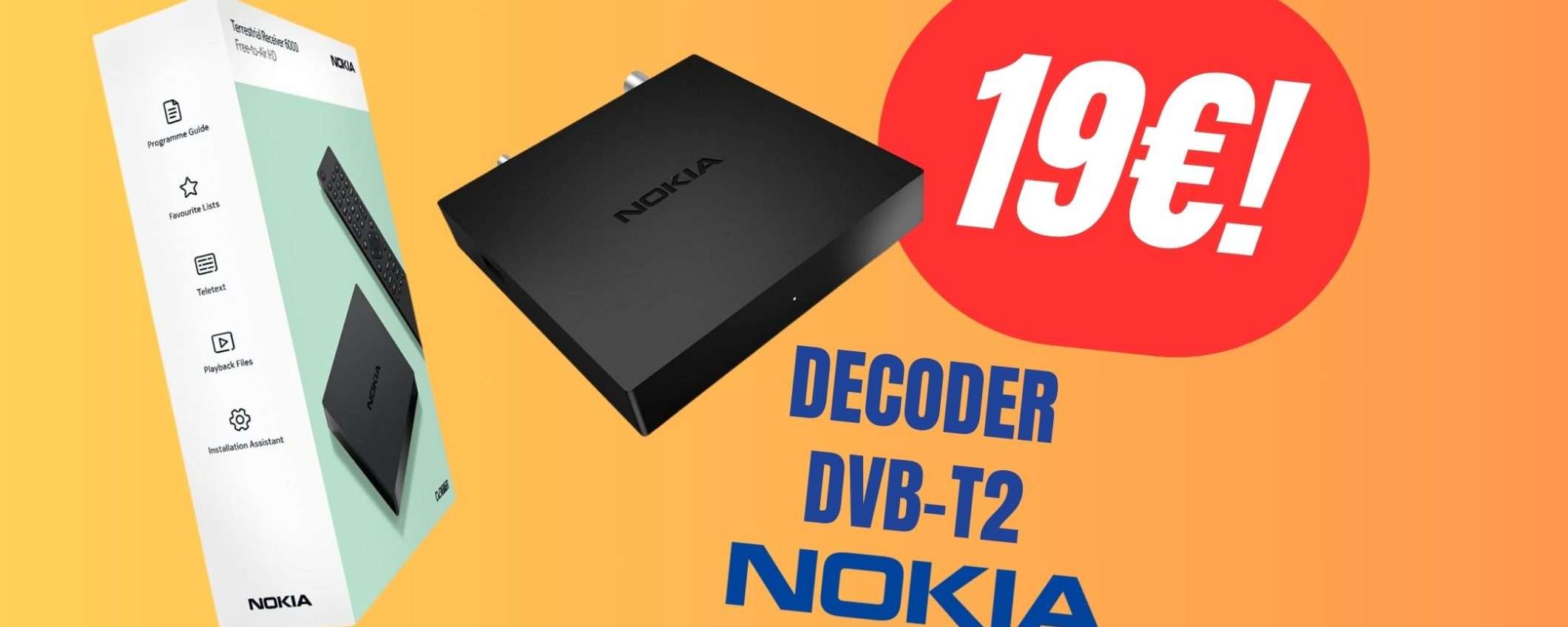 Aggiorna il tuo vecchio televisore con il Decoder DVB-T2 Nokia! (solo 19€!)