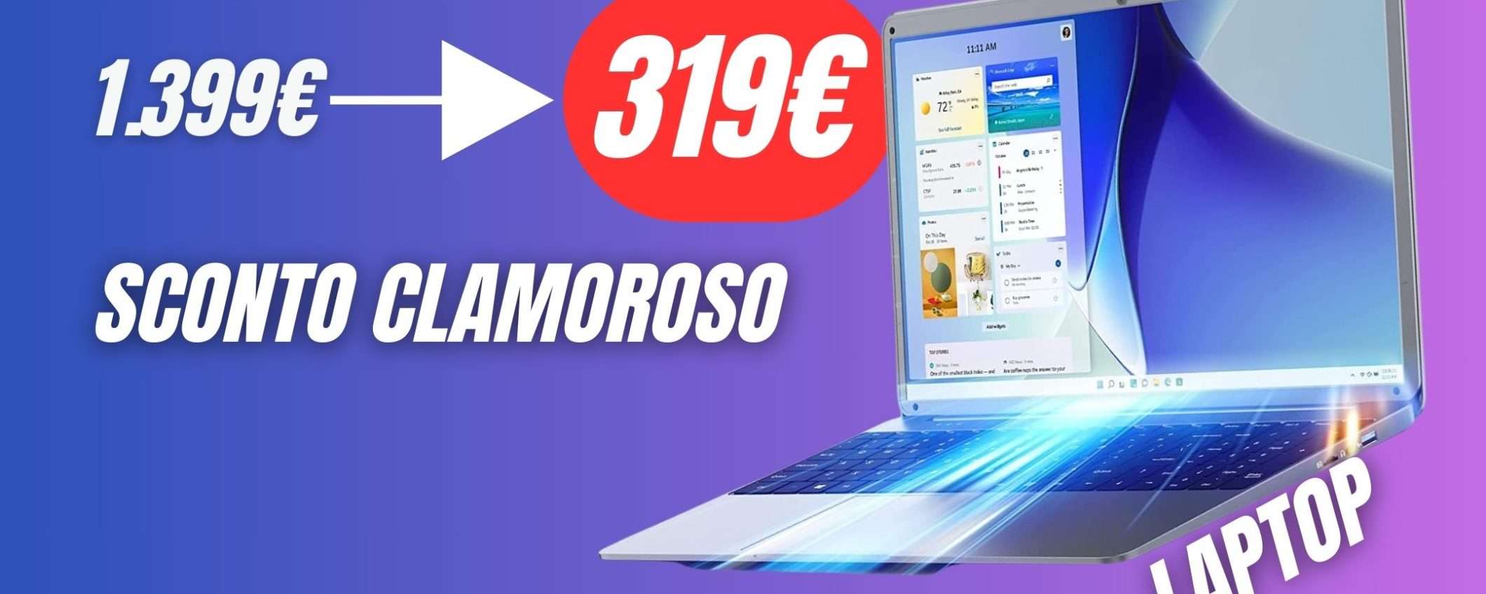 SCONTO IRREALE per questo Laptop! (-71% + COUPON di 80€) Fa presto!