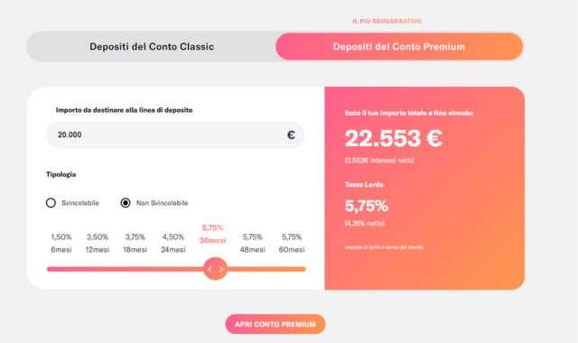 Depositi Conto Illimity Premium