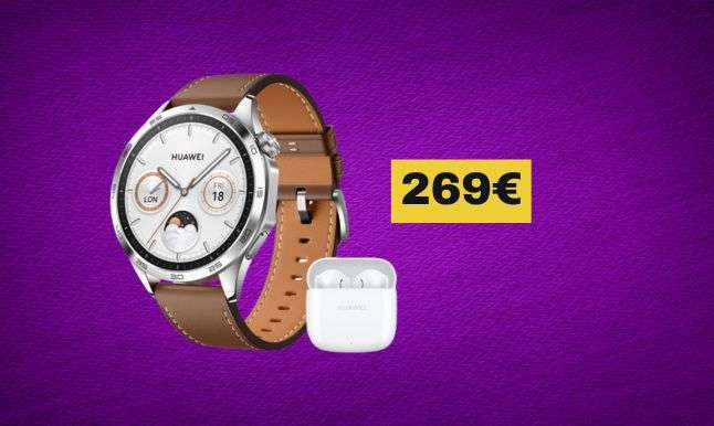 Huawei Watch GT4 + Freebuds SE 2 in offerta ad un PREZZO WOW su Amazon