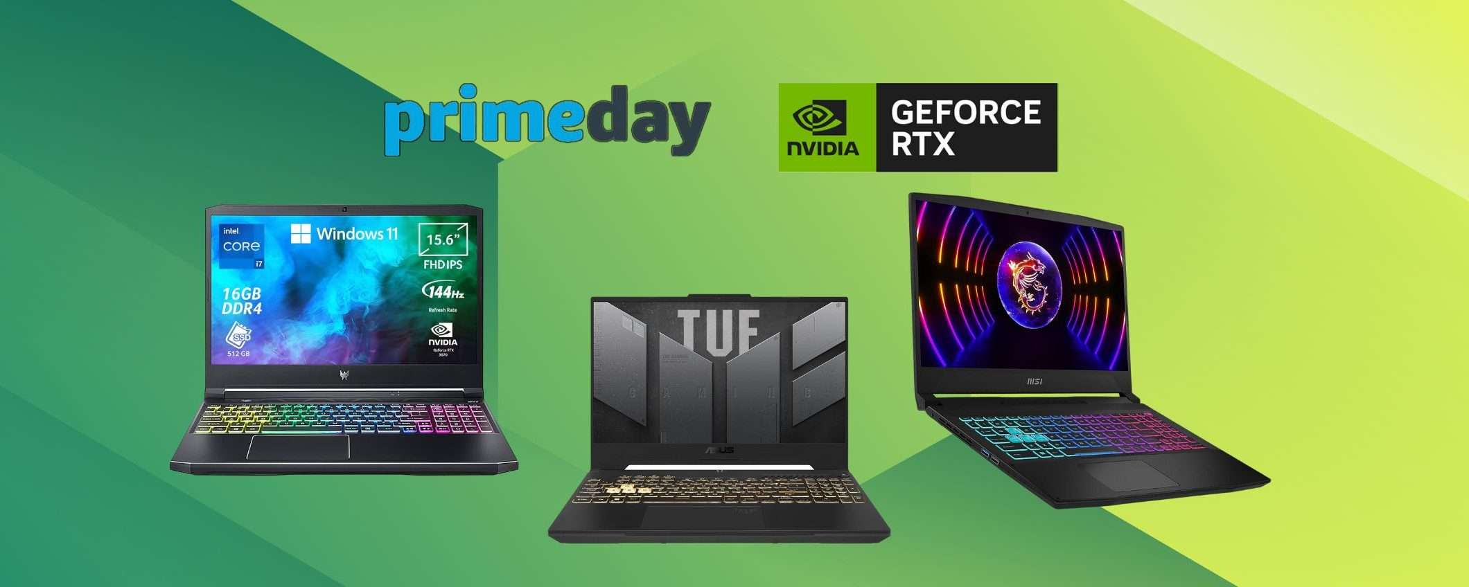 Festa delle offerte Prime: i migliori laptop con GeForce RTX