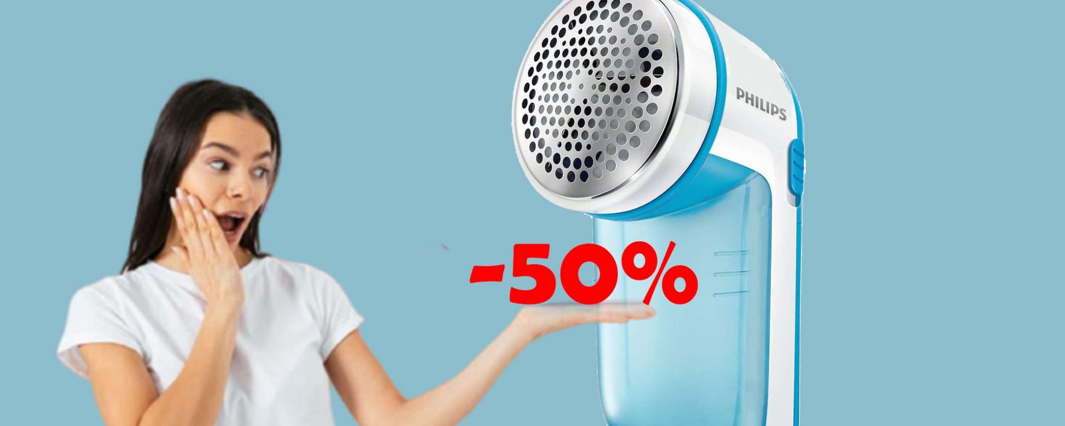 Levapelucchi elettrico Philips in offerta: scontatissimo del 50%