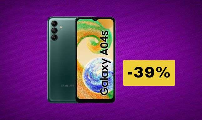 Samsung Galaxy A04s in offerta: il prezzo crolla del 39%