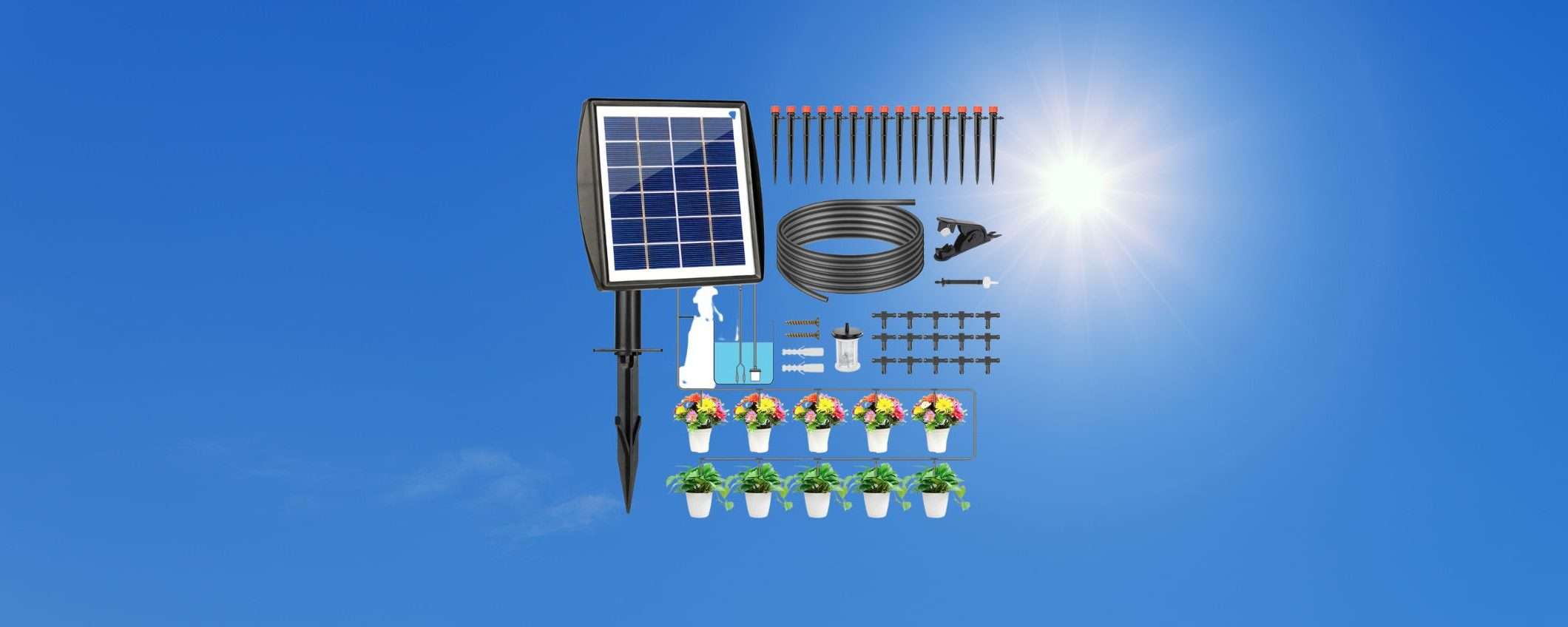 Sistema di irrigazione automatico a energia solare in DOPPIO SCONTO Amazon