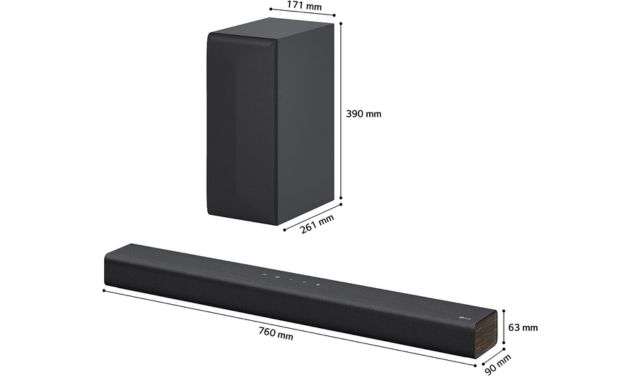 Soundbar LG S40Q dimensioni