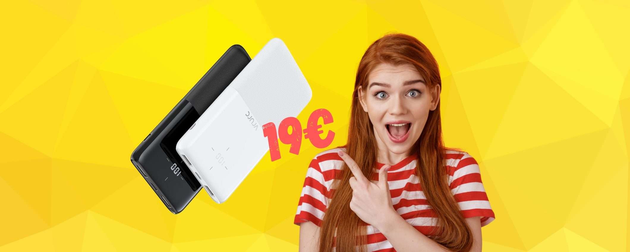 Batteria sempre carica con 2 power bank da 10000 mAh a 19€