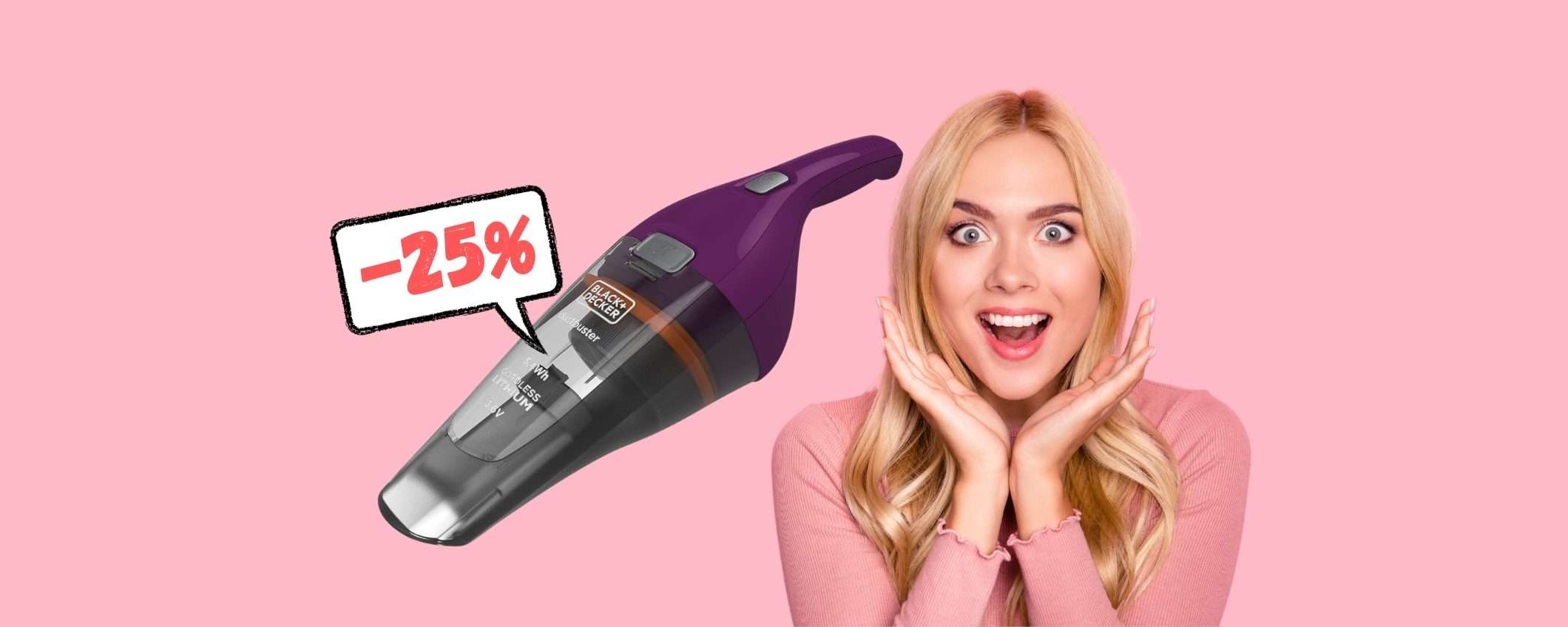 Black+Decker: l'aspirabriciole potente con doppio filtro al 25%