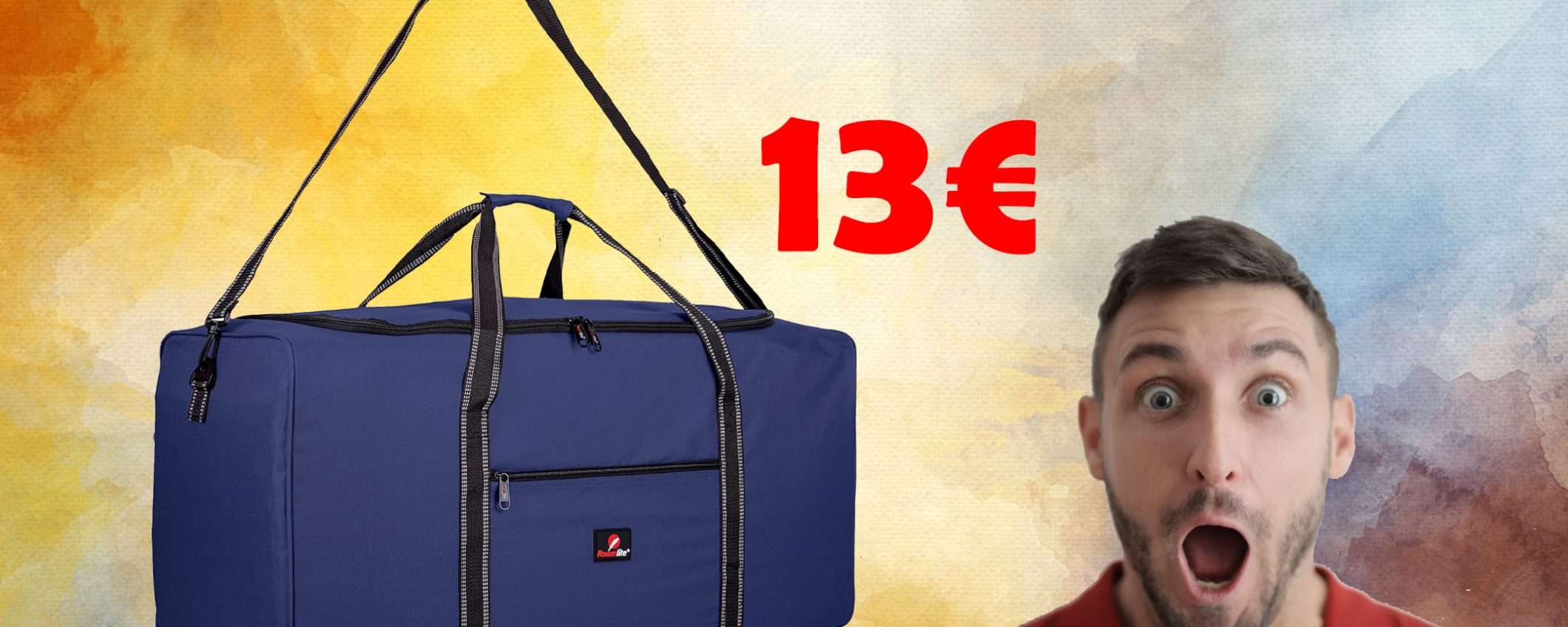 Borsone da viaggio e palestra XL da 70 litri: sconto totale del 62%