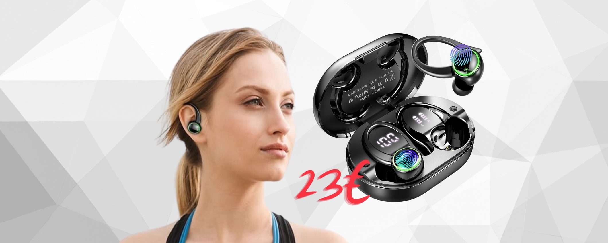 Cuffiette Bluetooth impermeabili ottime per lo sport a SOLI 23€