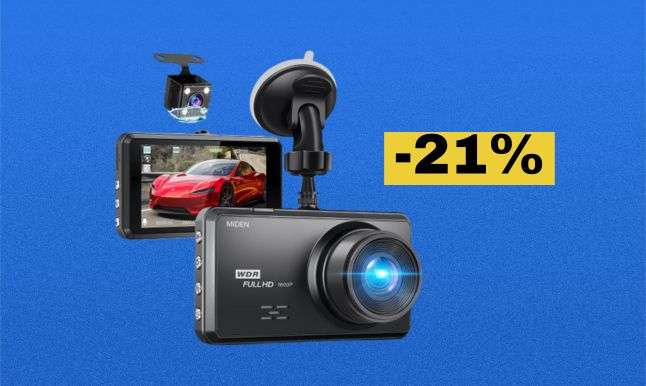 Dashcam 2.5K in offerta a 39€: si attiva da sola in caso di sinistro e funziona anche di notte