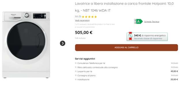 hotpoint lavatrice 505 euro