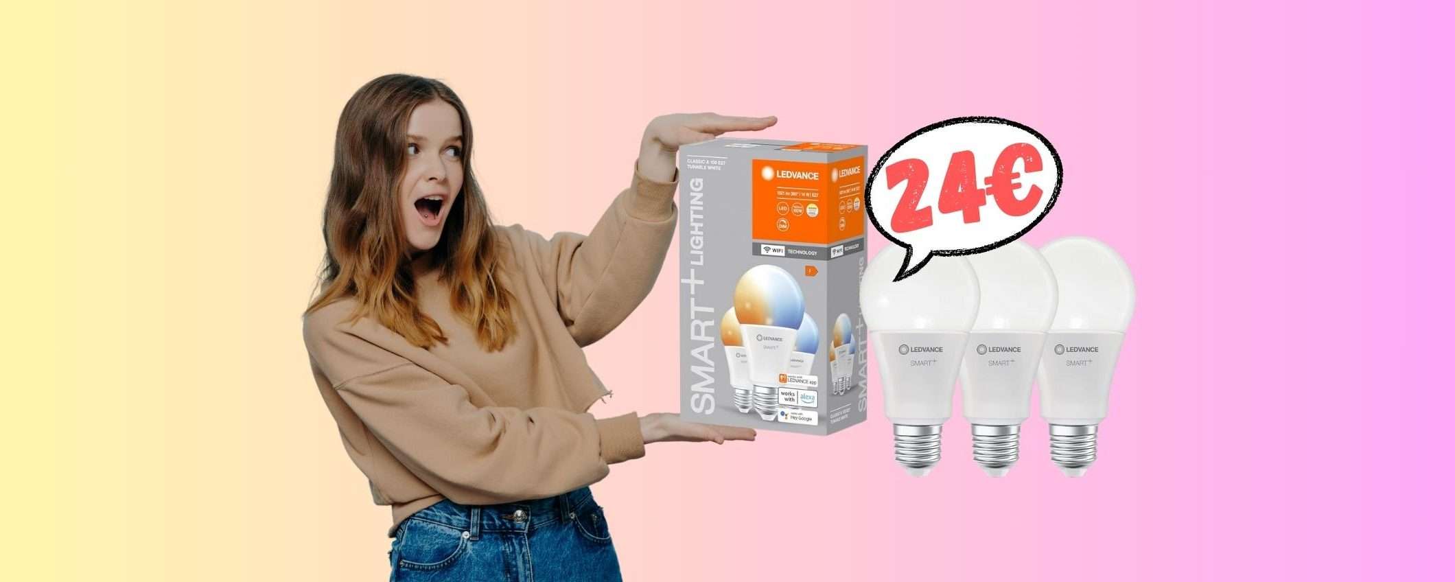 LEDVANCE: 3 lampadine WiFi che controlli con la voce a 24€