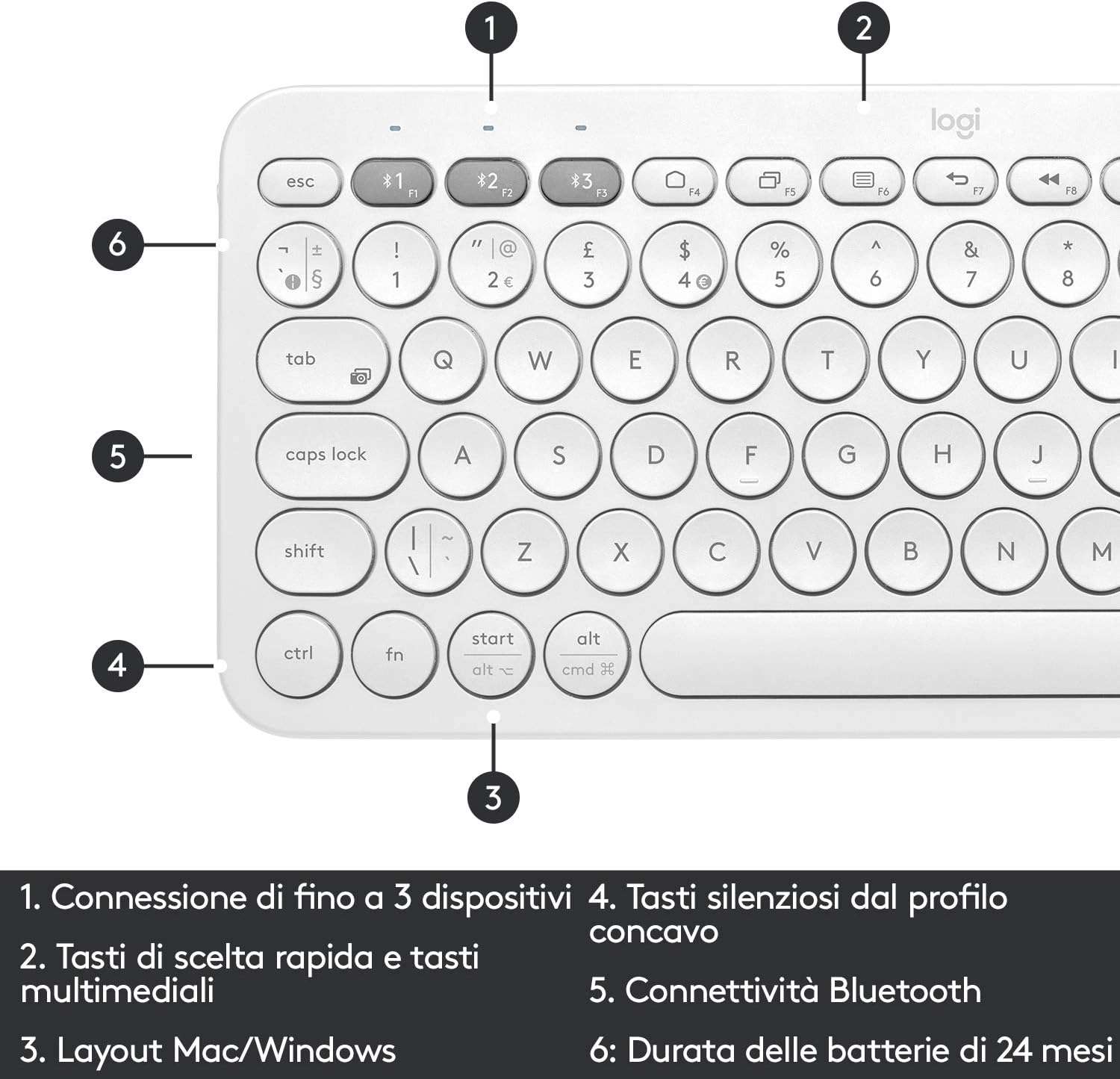 logitech-k380-tastiera-compatta-multidispositivo-sconto-20-tasti