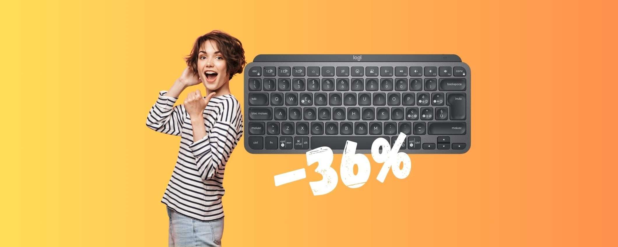 Logitech MX Keys: la REGINA delle tastiere compatte al 36%