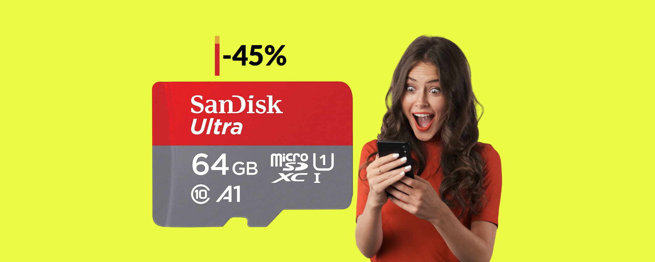 MicroSD 64GB a quasi METÀ PREZZO: oggi è tua con appena 10€