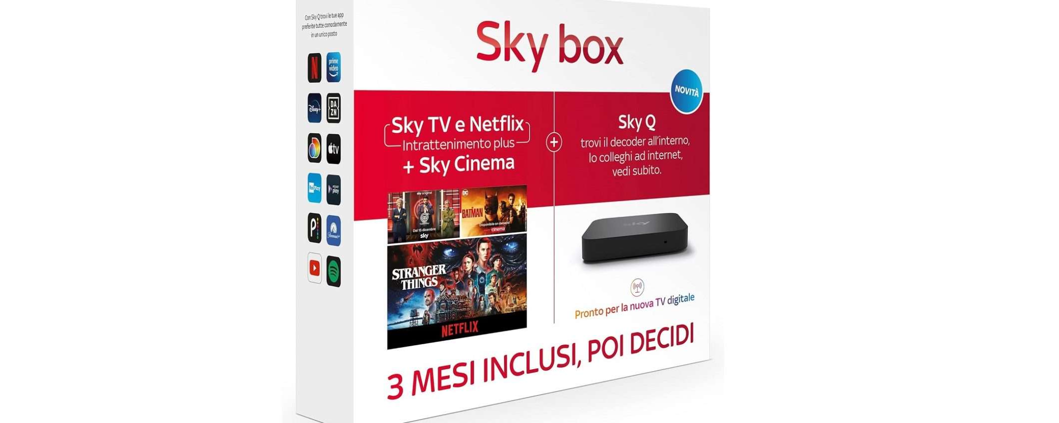 Sky TV + Sky Cinema + Netflix a meno di 7 €/mese per 3 mesi OFFERTA FLASH