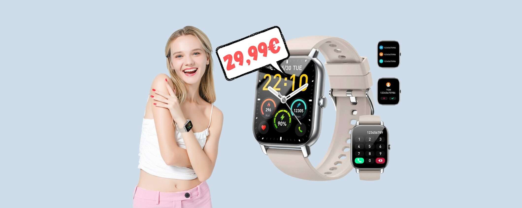 Smartwatch ECONOMICO per sport e chiamate? Questo è tuo a 29,99€