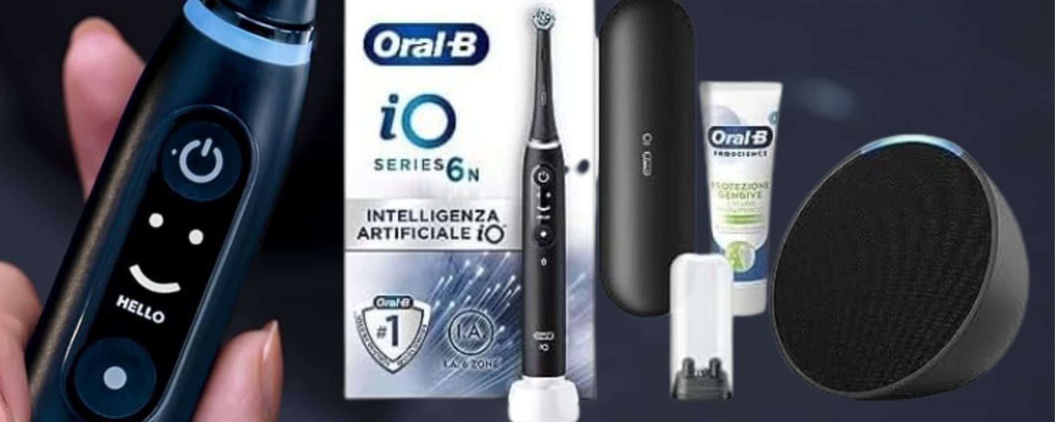 Oral-B, la BOMBA: sconto 40% per lo spazzolino SMART e smart speaker GRATIS