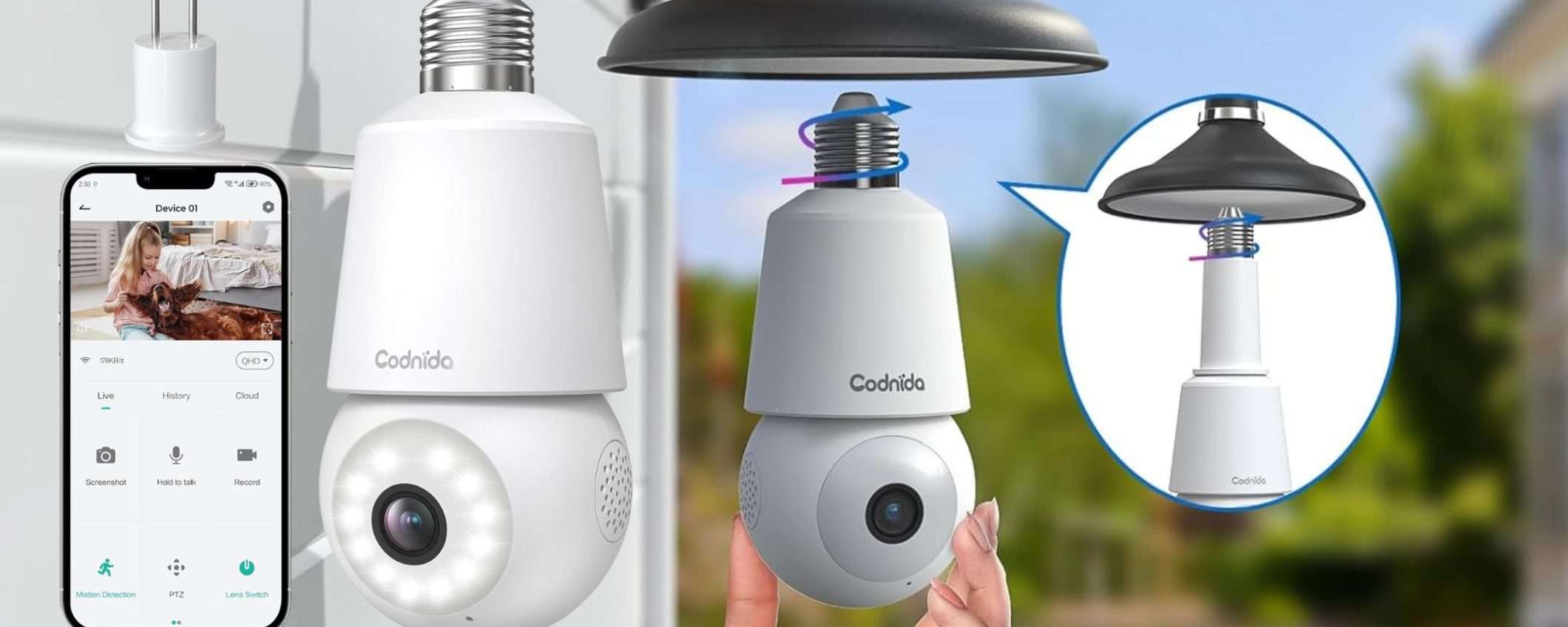 Questa videocamera 2K a lampadina è una GENIALATA: 29€ su Amazon