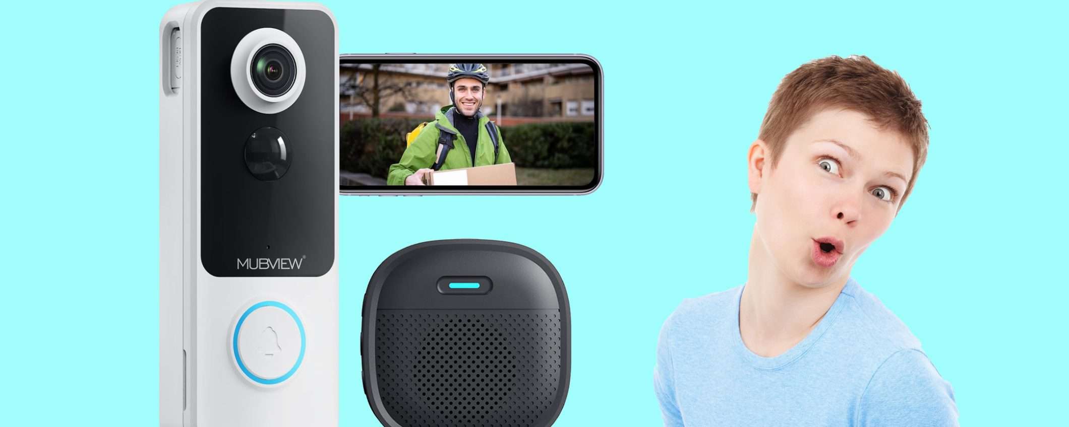 Videocitofono WiFi senza fili da esterno: doppio sconto imperdibile