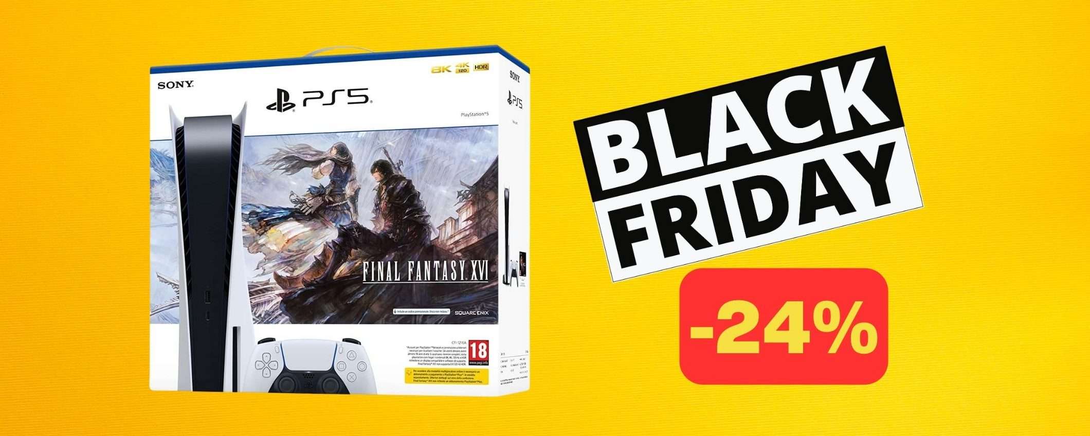 Black Friday: bundle PS5 + Final Fantasy 16 in SCONTO RECORD (-24%)