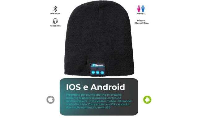 Cappellino bluetooth cuffie integrate