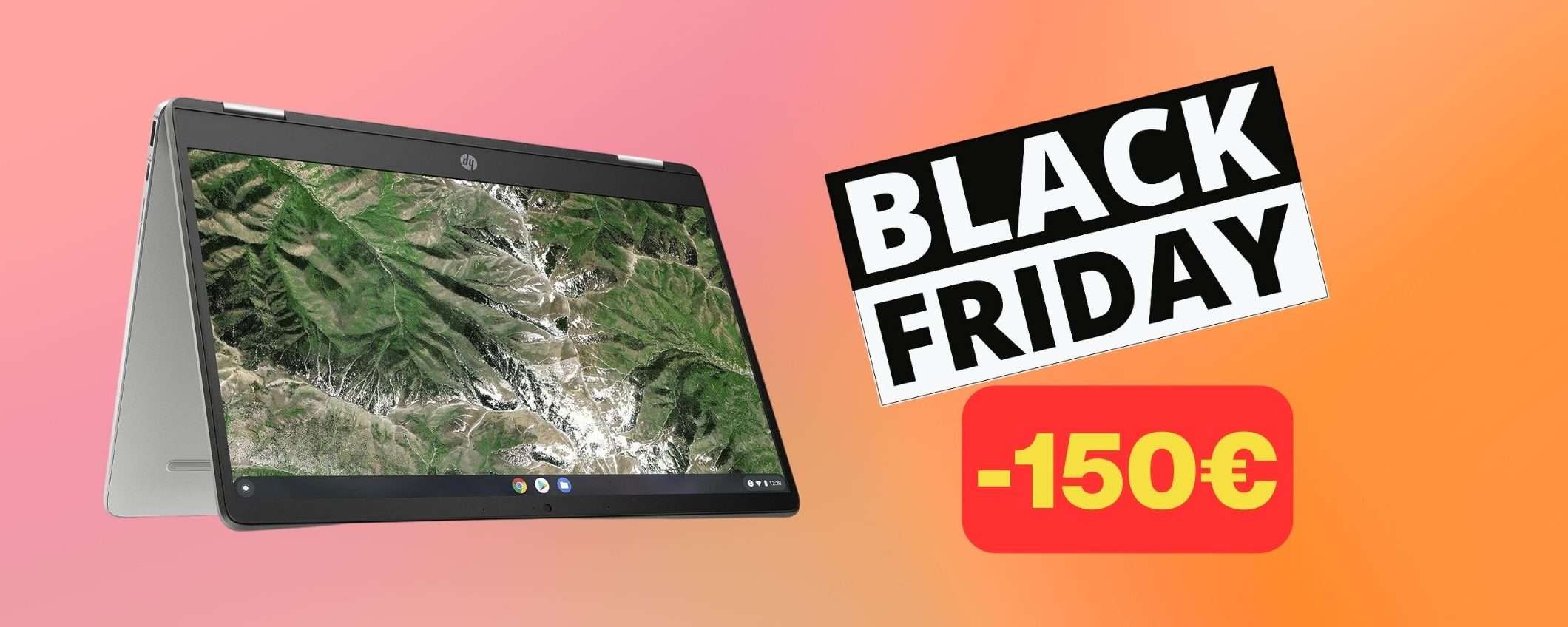 Chromebook HP convertibile in sconto Amazon per il Black Friday (-150€)